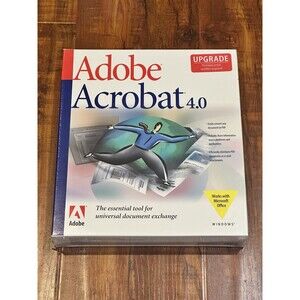 Vintage 1999 Adobe Acrobat 4.0 Upgrade for Windows - New & Sealed!